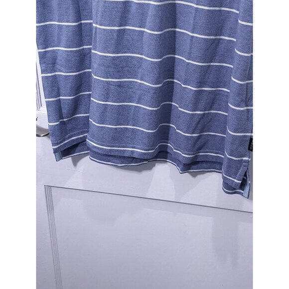 Izod Blue Striped Men's Polo Shirt Large New With Tags - Picture 5 of 9